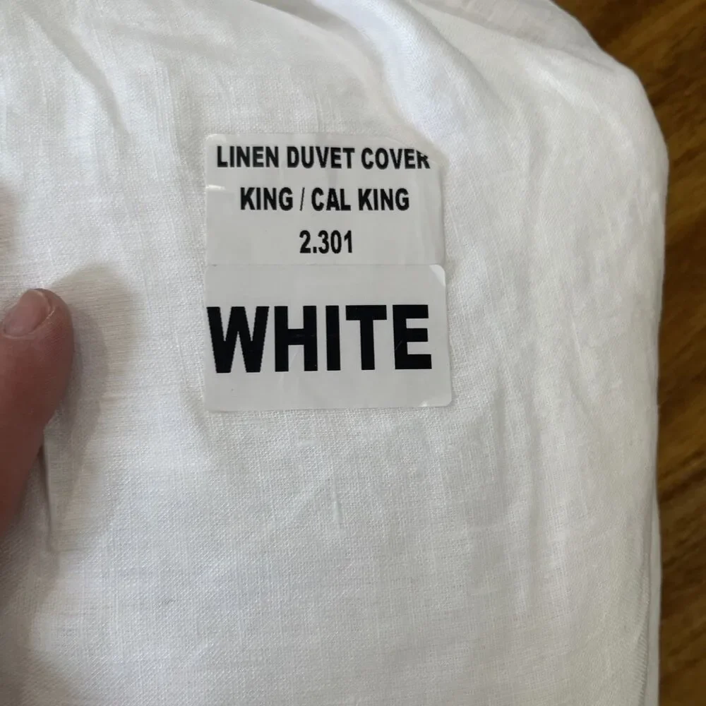 European Linen Duvet Cover, King/Cal King, White